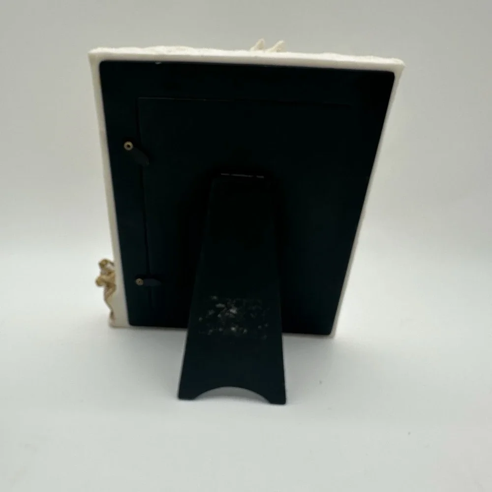 Vintage Heavy Duty‎ 3D Santa Christmas Photo Frame Bells Stars White Holiday